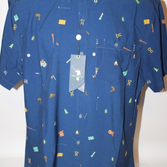 NEW Mens WILLIAM "Bill" MURRAY GOLF Happy Glamper SS Button Sport Shirt Size L - Picture 4 of 9